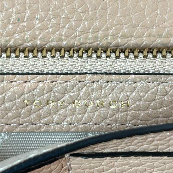 Tory Burch Blake Pebble Leather Colorblock Slim Envelope Wallet Snap Closure - Picture 7 of 9